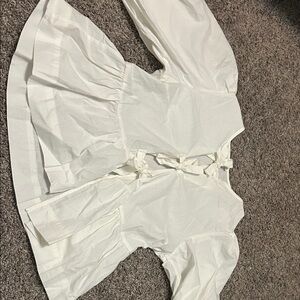 White Blouse with Bow Details